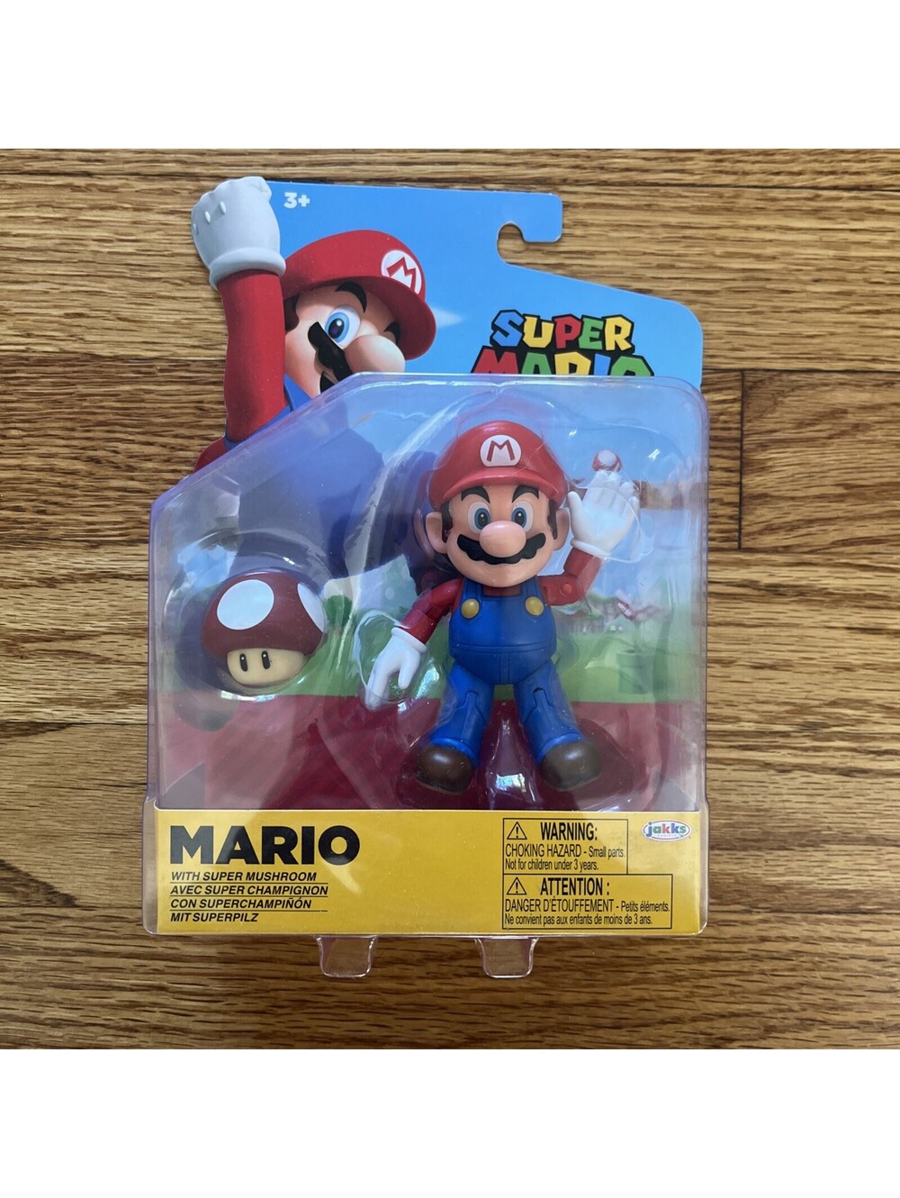 World of Nintendo 4" Action Figure - Mario with Super Mushroom